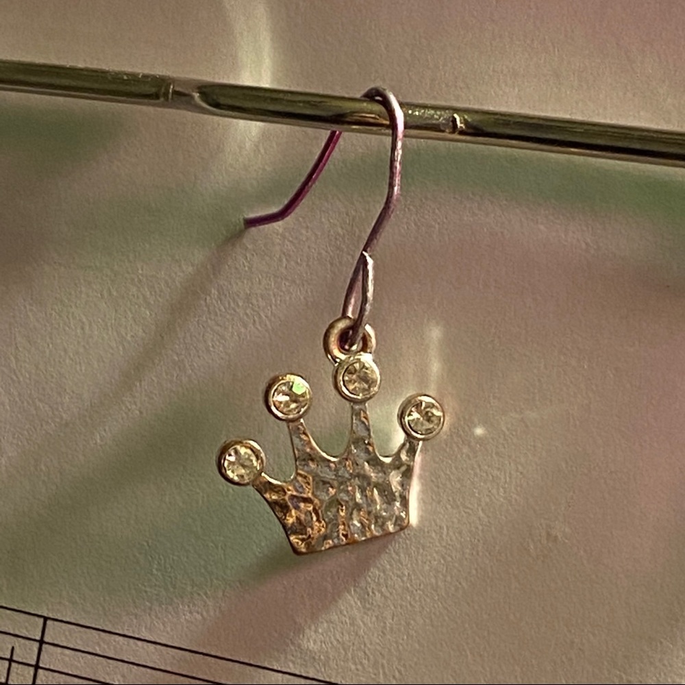 studded crown earring